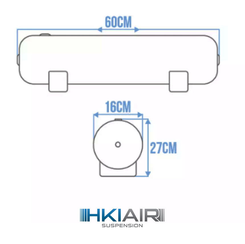 Polished Aluminum Air Tank (3 Gallons) - HKI Air Suspension Worldwide
