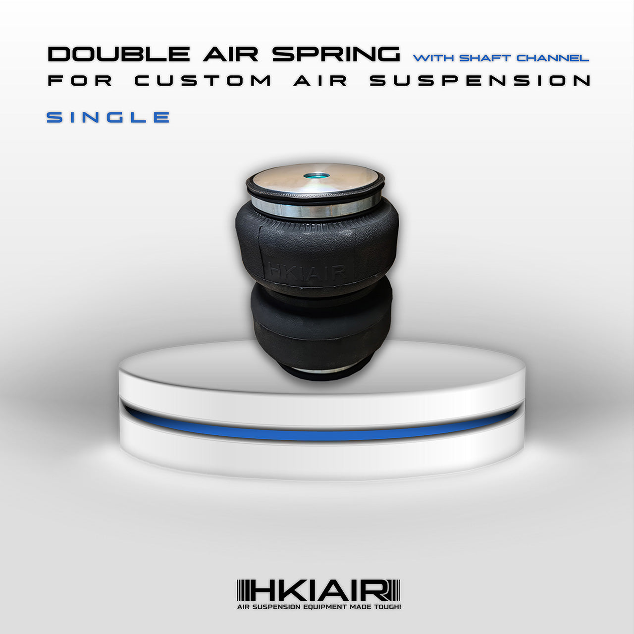 Single Double Bellow Air Bag - With Shaft Channels - 20 or 22mm - HKI Air Suspension Worldwide