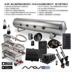 Air Suspension Kit With Dual 444C + Movee Full Air Suspension Management + Digital Gauge + Air tank & Filters