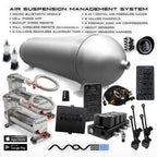 Air Suspension Kit With Dual 444C + Movee Full Air Suspension Management + Digital Gauge + Seamless Air tank & Filters