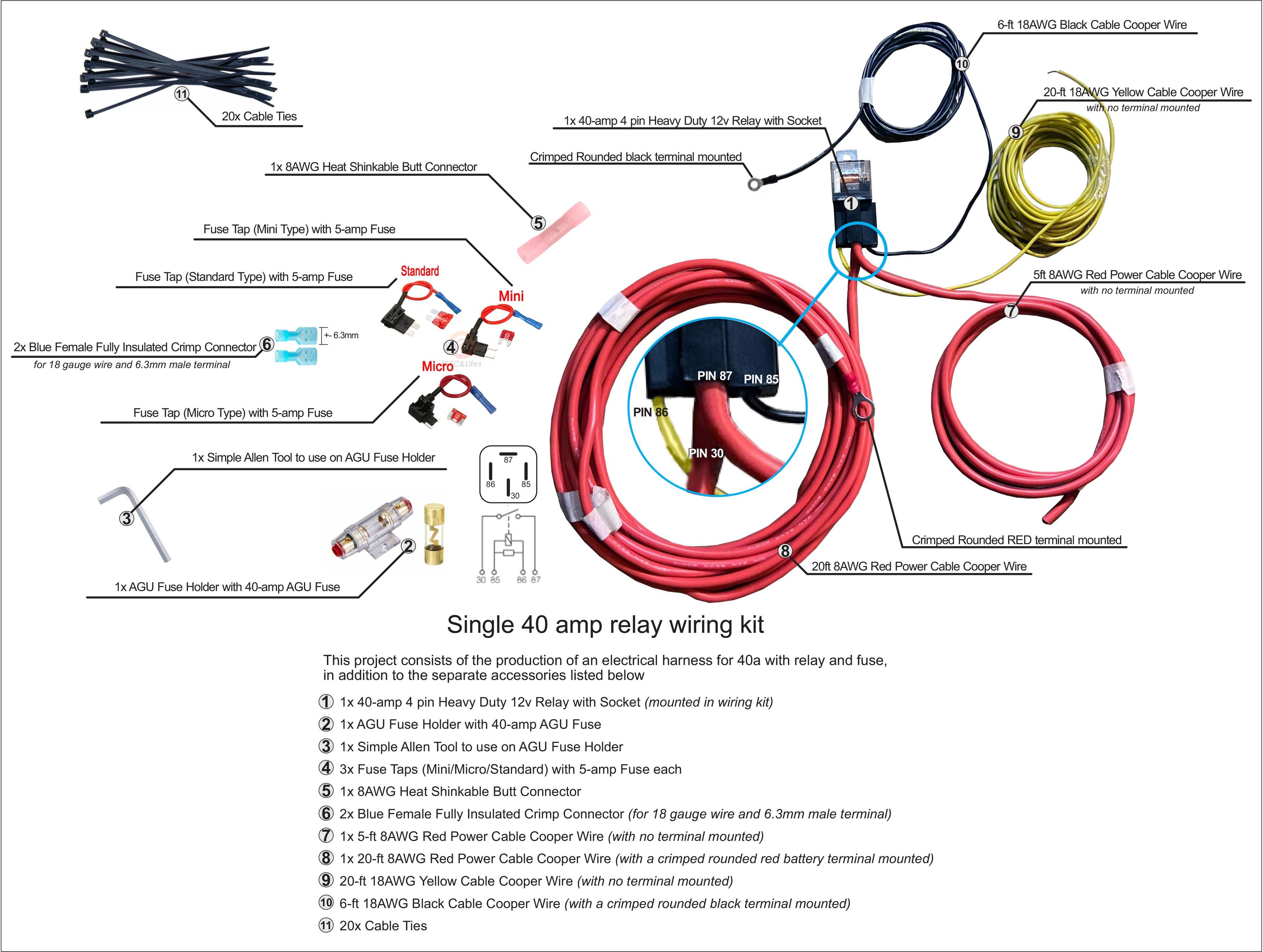 Single Air Compressor Harness - Easy Setup - HKI Air Suspension Worldwide