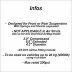 2x Universal Sleeve Air Bag - Enclosed (no shaft channel) - HKI Air Suspension Worldwide