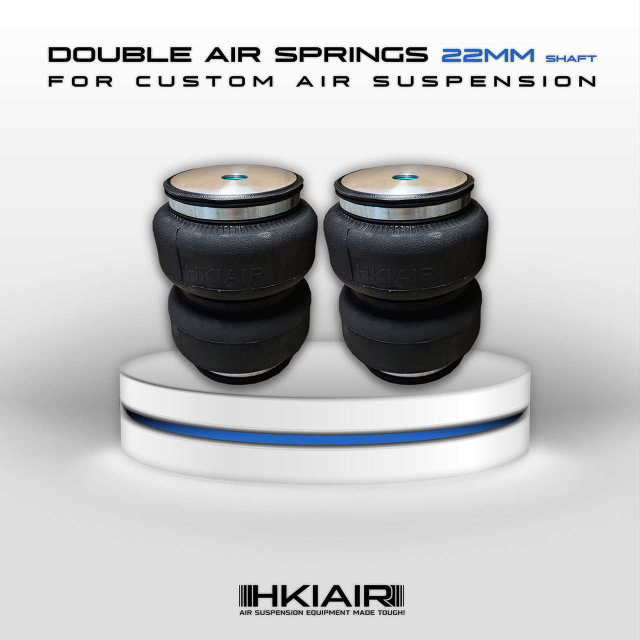 2x (two) Double Bellow Air Bags - 22mm Shaft Channel - HKI Air Suspension Worldwide