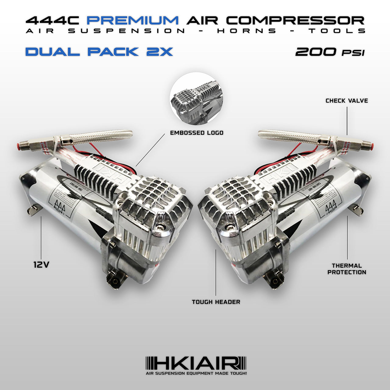 Air Suspension Kit With Dual 444C + Movee Full Air Suspension Management + Digital Gauge + Air tank & Filters