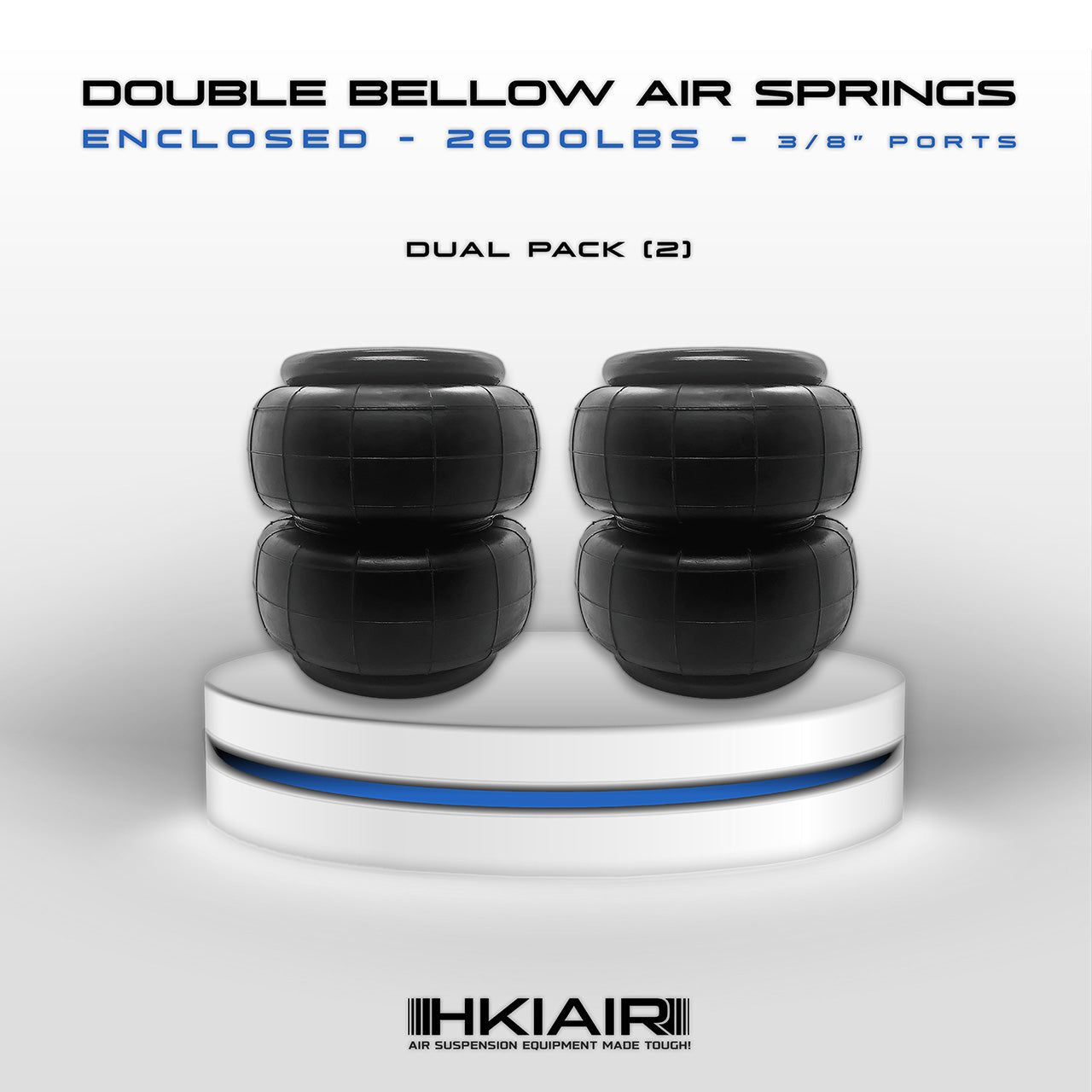 Dual Pack (2) Double Convoluted Air Bag 2600 - HKI Air Suspension Worldwide