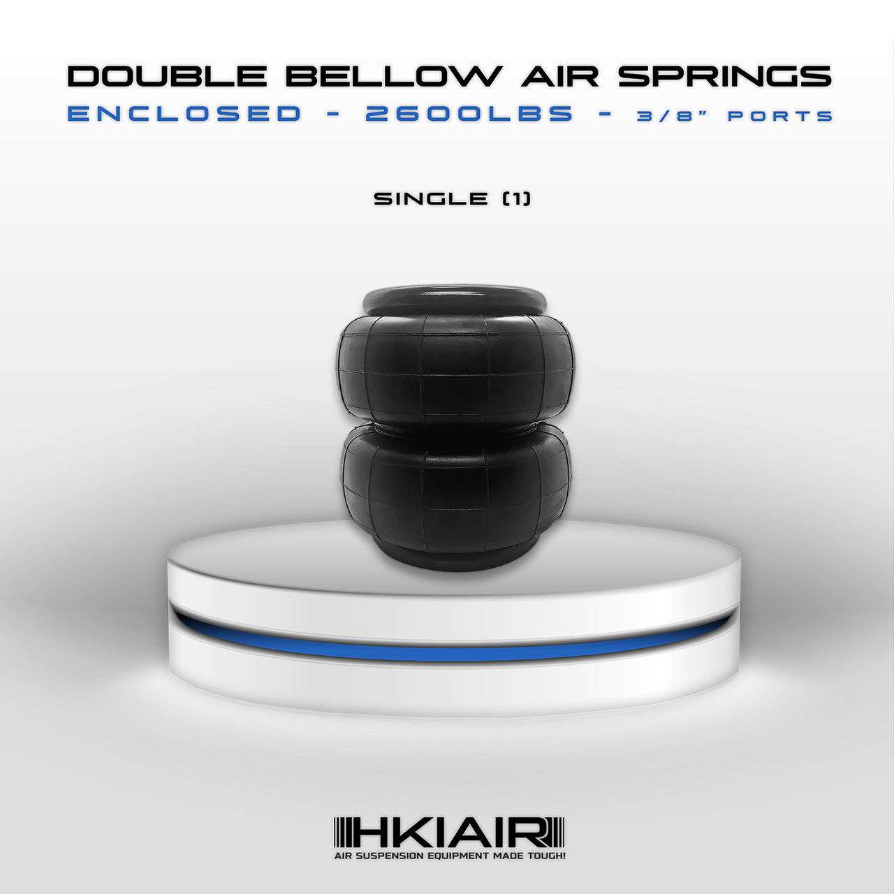 Single Double Convoluted Air Bag 2600lbs - 3/8" - HKI Air Suspension Worldwide