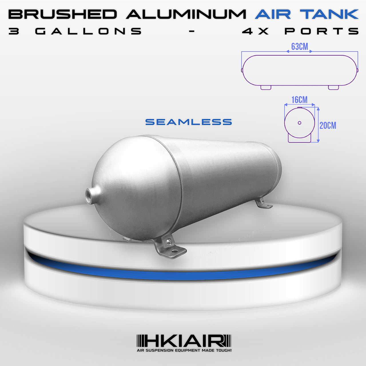 Seamless Aluminium Air Tank (3 Gallons)