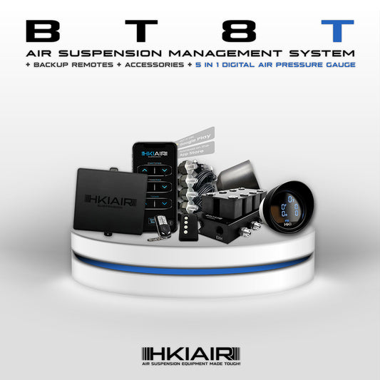 BT8T - Time Based Air Management + 4 Corner Valve Manifold + 5in1 Digital Air Pressure Gauge