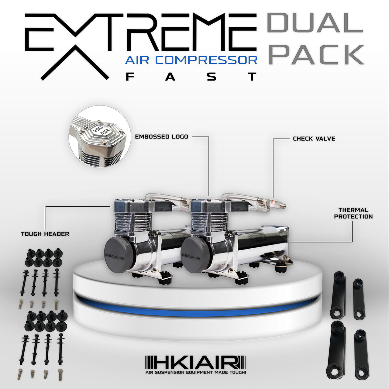 Dual Pack - EXTREME Air Compressors - Fast! - HKI Air Suspension Worldwide