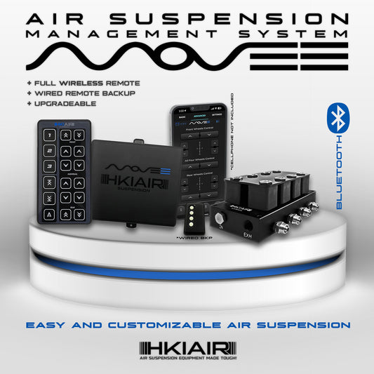 BT8 Movee Remote Controlled Bluetooth Air Suspension Management System + 4 Corner Valve Manifold + Full Remote