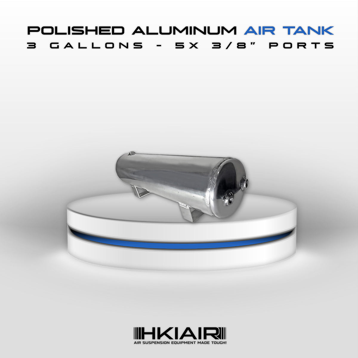 Polished Aluminum Air Tank (3 Gallons) - HKI Air Suspension Worldwide