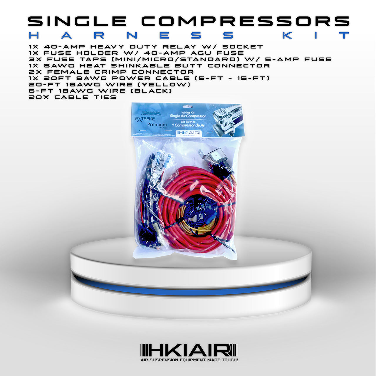 Single Air Compressor Harness - Easy Setup - HKI Air Suspension Worldwide