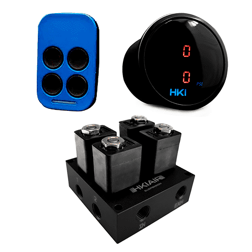 RF-4 + 2 Corner Valve Manifold + 2in1 Digital Air Pressure Gauge - HKI Air Suspension Worldwide