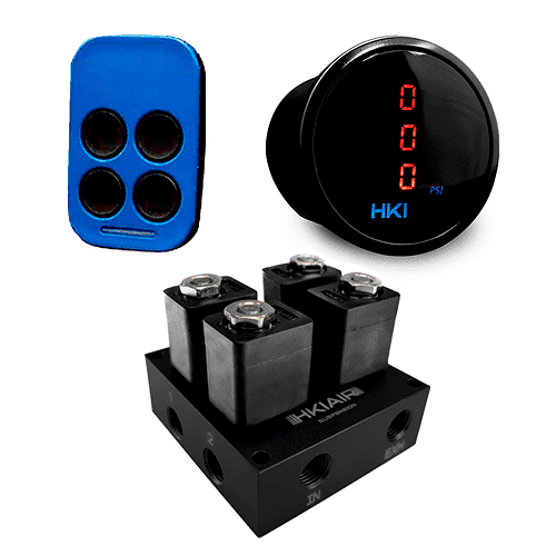 RF-4 + 2 Corner Valve Manifold + 3in1 Digital Air Pressure Gauge - HKI Air Suspension Worldwide